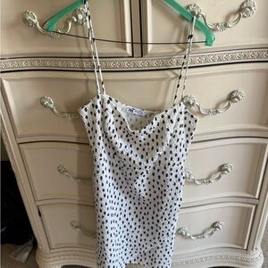 NWOT Zara Spotted White and Black Women's Dress